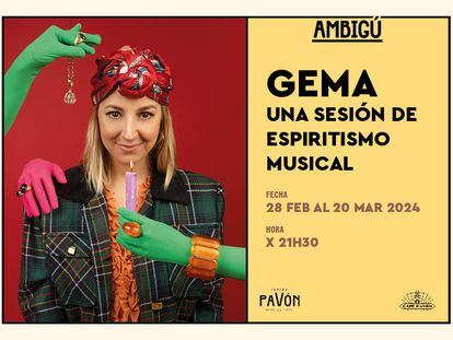 Cartel promocional de la obra 'Gema. Una sesión de espiritismo', que puede verse en el Ambigú del Teatro Pavón.