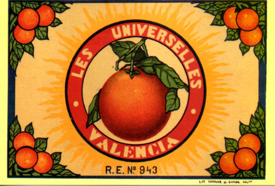Cartel promocional de las naranjas de Valencia.