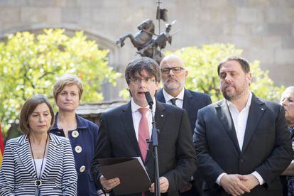 Carles Puigdemont comunica el dia i la pregunta del referèndum d'independència de Catalunya.
