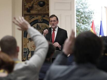 El president del Govern espanyol, Mariano Rajoy, al Palau de la Moncloa.