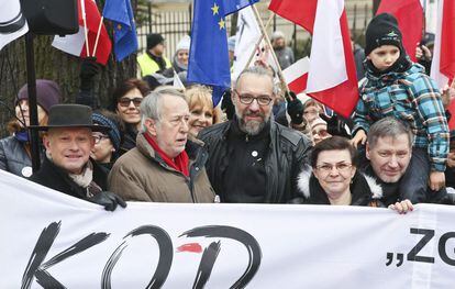 Protesta este miércoles en Varsovia contra la reforma del Gobierno.