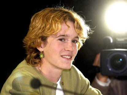 Geneviève Jeanson, durante la rueda de prensa de 2003 en la que aseguró que no se había dopado.