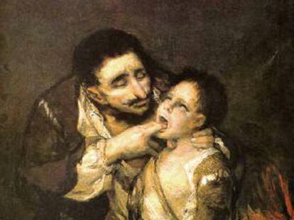 &#039;El Garrotillo&#039; (hacia 1808-1812), de Francisco de Goya, identificado como una escena del &#039;Lazarillo de Tormes&#039;.