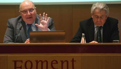 Los responsables del área de Economía y Finanzas de Foment del Treball.