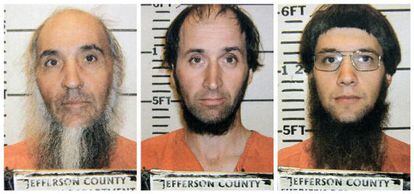 Combo de fotos de tres acusados de atacar a varias familias amish en Ohio