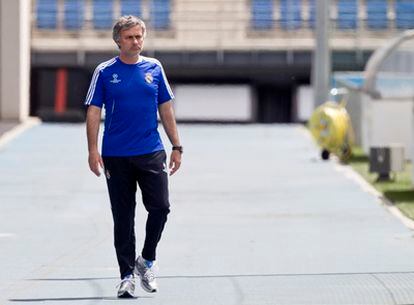 Mourinho, después de un entrenamiento del Real Madrid.