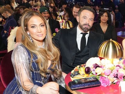 Jennifer Lopez y Ben Affleck, en los 65º Premios Grammy celebrados el domingo en Los Ángeles (California).