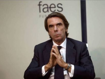 El expresidente del Gobierno José María Aznar el pasado noviembre en un desayono informativo.