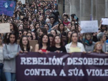 Manifestación de repulsa a la sentencia de 'La Manada' en Santiago de Compostela