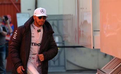 Lewis Hamilton, en Montmel&oacute;, el 9 de marzo.