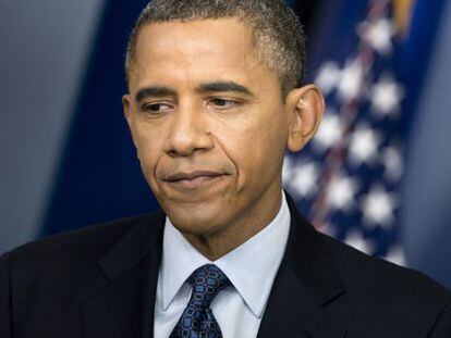 Barack Obama durante su conferencia de prensa en la Casa Blanca.