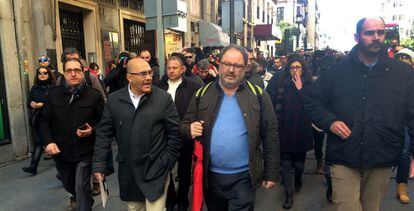 Protesta contra un concejal madrile&ntilde;o el pasado martes.