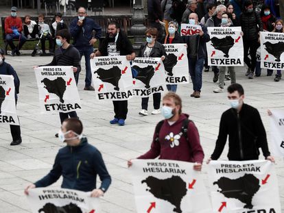 Manifestación a favor del acercamiento de los presos de ETA a sus lugares de origen celebrada el pasado 5 de junio, en Pamplona.