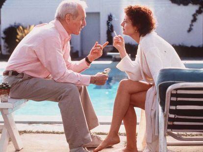 Paul Newman y Susan Sarandon, en un fotograma del la película 'Al caer el sol'.