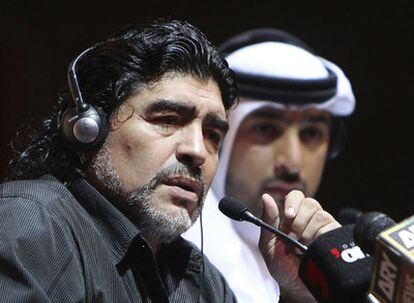 Maradona, durante su presentación.