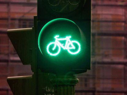 Semáforos para ciclistas en Madrid.
