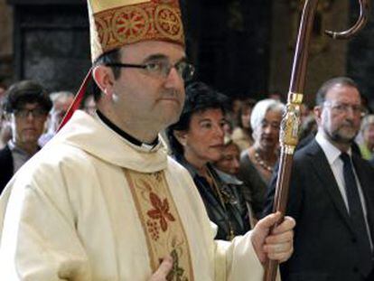 Munilla, durante la Eucaristía celebrada el miércoles en la Basílica de Loyola.