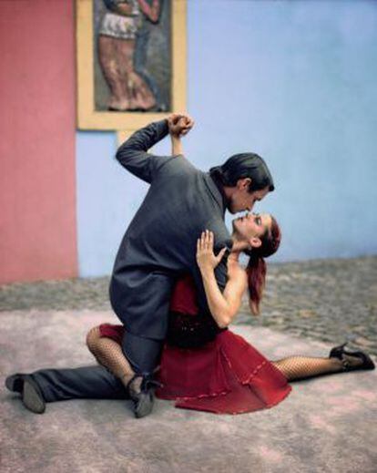 Un espectáculo callejero de tango en Buenos Aires.