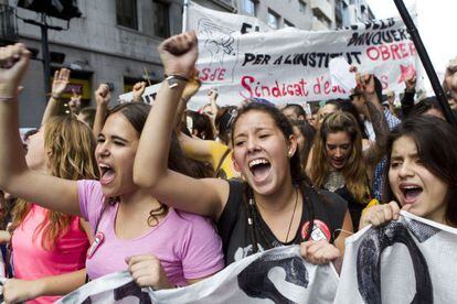 Protesta de los estudiantes durante el mes de octubre.