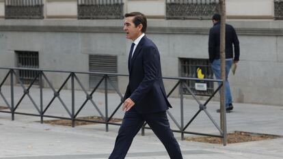 El presidente del BBVA, Carlos Torres, se dirige, el pasado 16 de octubre a la Audiencia Nacional a testificar por el 'caso Villarejo'.