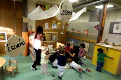 Una de las aulas de la escuela infantil municipal San Antón, dependiente del Ayuntamiento de Madrid.