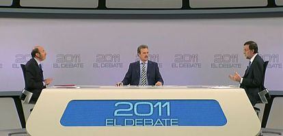 Rubalcaba y Rajoy, en un momento del cara a cara.