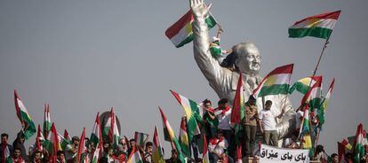 Mitin en Erbil,capital del Kurdistán iraquí.