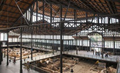 Interior del Centro Cultural del Born, donde se pueden ver los vestigios de lo que fue el barrio de la Ribera en 1714.