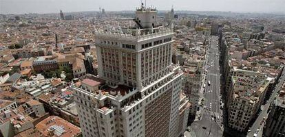 Edificio España, perteneciente a Banif, en la Plaza de España.