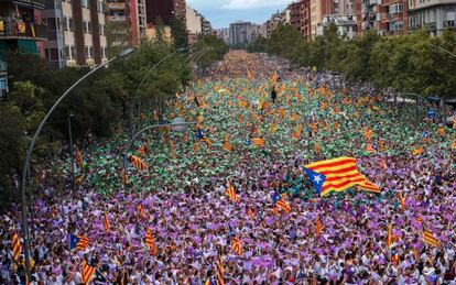 La manifestación independentista de la última Diada.