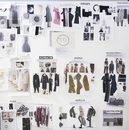 Moodboard –panel de tendencias– de la última colección, inspirada en la muerte.