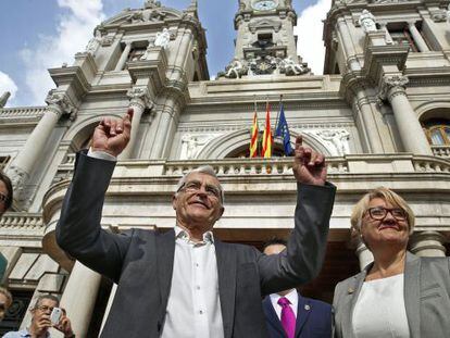 Joan Rib&oacute;, a su llegada al Ayuntamiento de Valencia. 