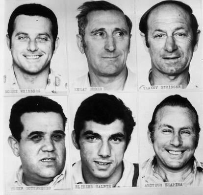 Seis de los israelíes asesinados:  Moshe , Kehat Schur, Yakov Springer, Yosef Gottfreund, Eliezr Healfen y Amitzur Shapira. 