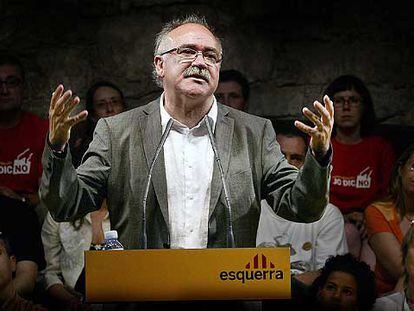Josep Lluís Carod Rovira durante el mitin celebrado ayer en Manresa.