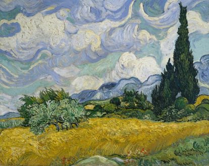 'Wheat Field with Cypresses' ('Campo de trigo con cipreses'), 1889, Van Gogh. Cortesía del Met de Nueva York. 