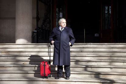 Fidel Pallerols, a la salida de la Audiencia de Barcelona.