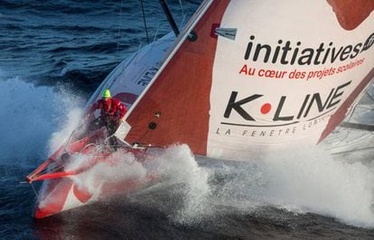 Tanguy de Lamotte , a bordo del 'Initiatives Coeur', en septiembre