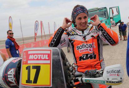 Laia Sanz, en el Rally Dakar 2019. 