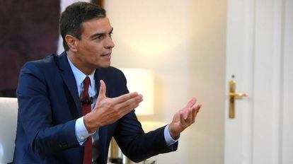 Pedro Sánchez durante su entrevista este jueves en La Sexta.