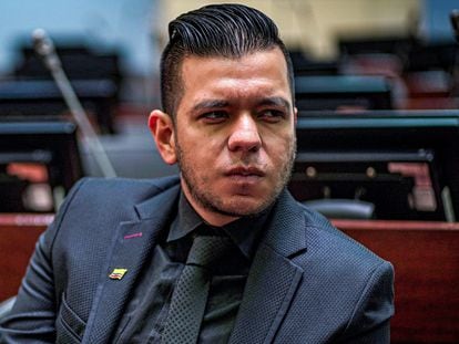 Jonathan Ferney Pulido Hernández, 'Jota Pe', en la cámara del Senado, en julio del 2022.