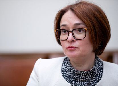 La gobernadora del Banco Central de Rusia, Elvira Nabiúllina, en una imagen de archivo.