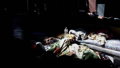 Un migrante en huelga de hambre en la Iglesia San Juan Bautista, este miércoles.