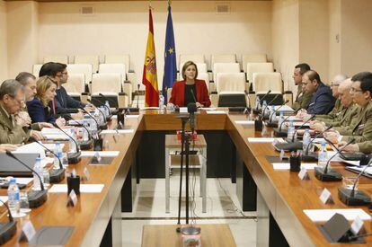 La ministra Mar&iacute;a Dolores de Cospedal, presidiendo la reuni&oacute;n del Consejo de Personal de las Fuerzas Armadas el pasado 22 de diciembre.