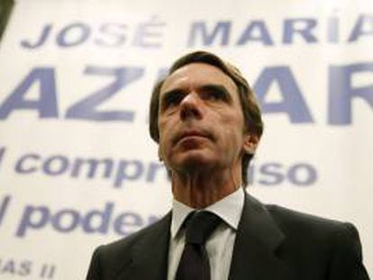 El expresidente del Gobierno José María Aznar durante la presentación de la segunda parte de sus memorias. EFE/Archivo