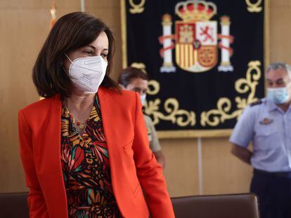 La ministra de Defensa, Margarita Robles, en el Cuartel General del Estado Mayor de la Defensa, en Madrid, el pasado 2 de junio.