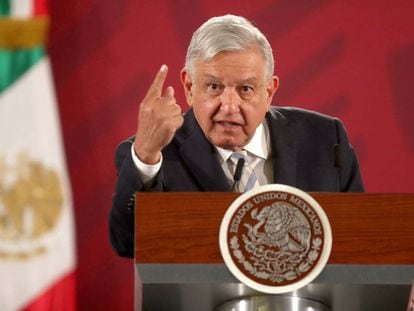 El presidente López Obrador, durante la conferencia de prensa del martes. 