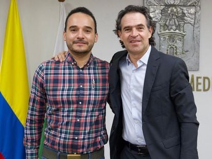 Manuel Córdoba y Fico Gutiérrez, en una imagen compartida en redes sociales por el encargado de Cultura en Medellín (Colombia), el pasado 6 de enero.