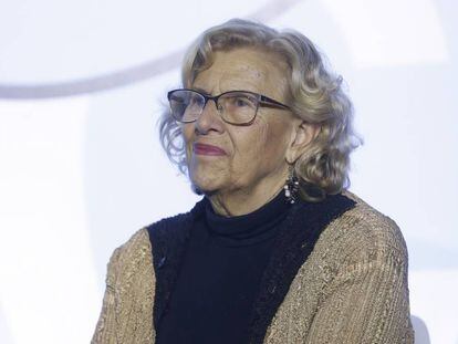 La alcaldesa de Madrid, Manuela Carmena, durante el II Foro Mundial sobre las Violencias Urbanas y la Educación para la Convivencia y la Paz en Madrid. 