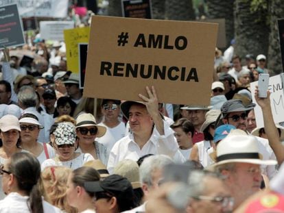 Una protesta en Ciudad de México contra López Obrador. 