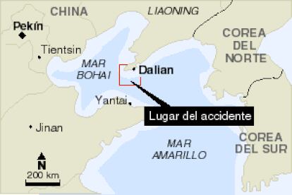 Mapa de situación del lugar del accidente.